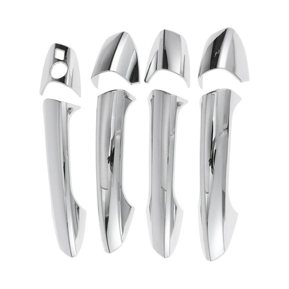 Cubierta de manija de puerta exterior trim delantera izquierda, delantera derecha, trasera izquierda, trasera derecha para Mercedes-Benz GLK 2012-2015 tono plateado ABS 1 juego