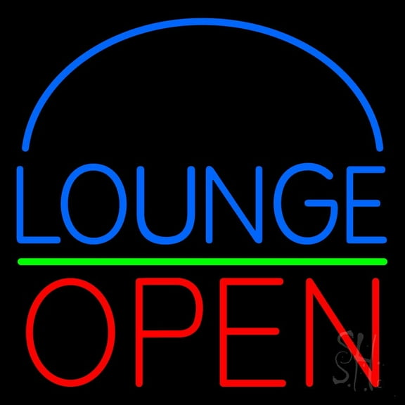Block Lounge Open 1 LED Neon Sign 16 x 16 - inches, Clear Edge Cut Acrylic Backing, with Dimmer - Bright and Premium built indoor LED Neon Sign for Bar decor.