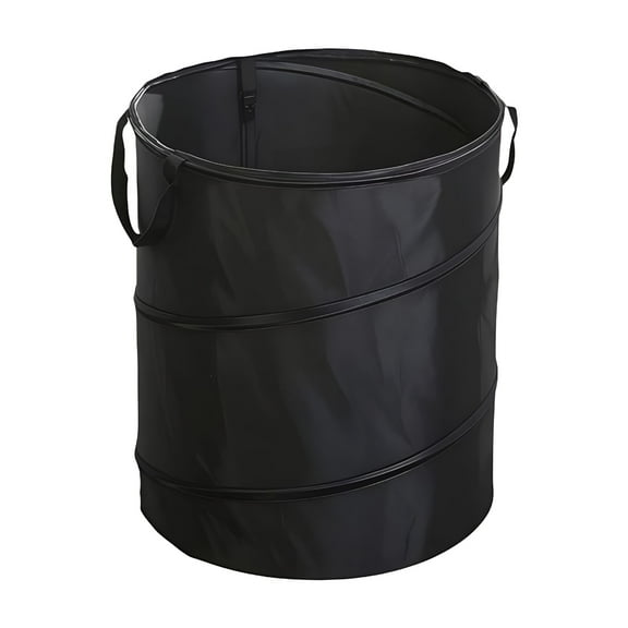 ACDANC Camping Trash Can Collapsible: Pop up Trash Can,10 Gallon Collapsible Yard Waste Bag/Leaf Bin,with Clips to Hold Garbage Bag in Place,for Garden,Lawn,Picnicking,Parties,Travel (Black)