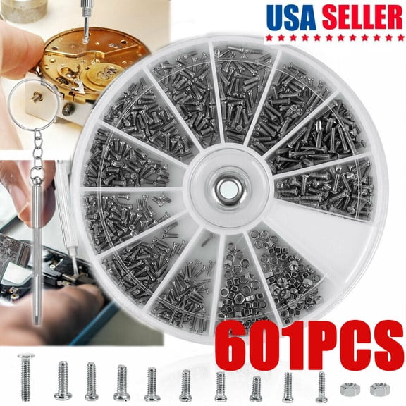 601PCS 12 Kinds of Small Screw Nuts Electronics Assortment Set M1.6 M1 M1.2 M1.4