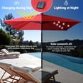 thumbnail image 2 of Yescom 9Ft Square LED Light Patio Umbrella USB Port Solar Power Crank Tilt Parasol Yard Deck Table Balcony Shade, 2 of 11