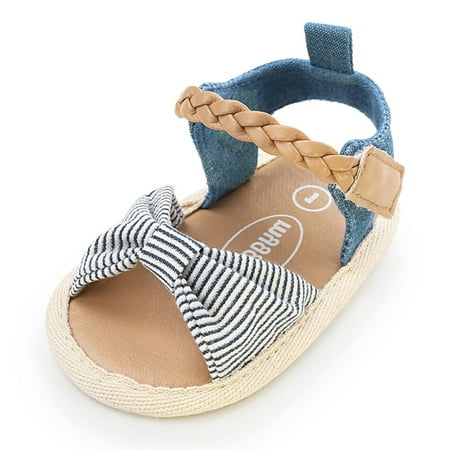 Marainbow Girls Canvas Bow-knot Sandals Kids Beach Shoes Baby Walking Shoes First (Best First Shoes For Baby Walking)