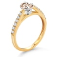 thumbnail image 3 of Gem Stone King 10K Yellow and White Gold Oval Peach Morganite and White Lab Grown Diamond Engagement Ring for Women (0.68 Cttw, Gemstone October Birthstone, Available in Size 5, 6, 7, 8, 9), 3 of 4