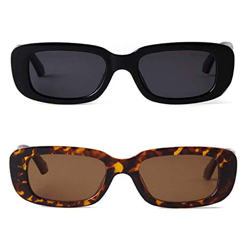 BUTABY Rectangle Sunglasses for Women Retro Driving Glasses 90’s Vintage Fashion Narrow Square Frame UV400 Protection
