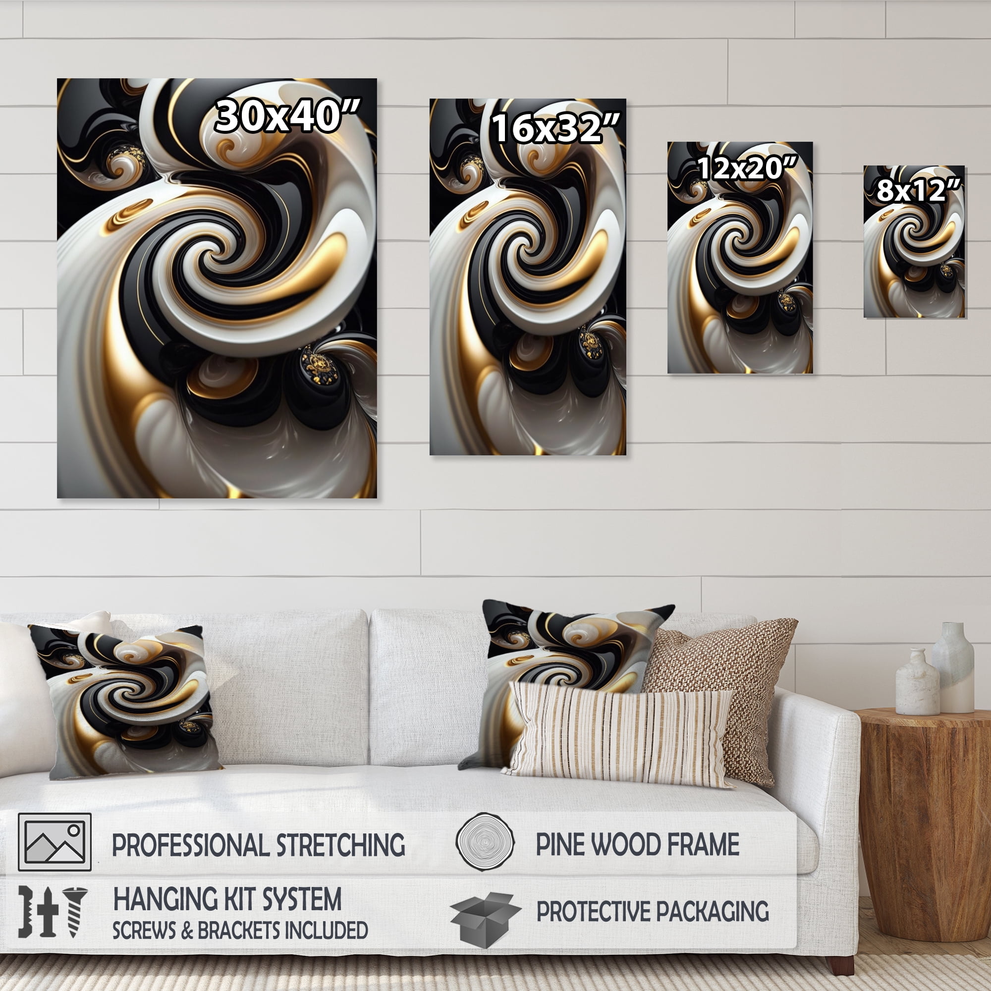 Designart Liquid White Stained Glass III Canvas Wall Art