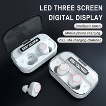 Oggfader Wireless Earbuds G05 Headset Contact Control Digital Display Bluetooth 5.3 Wireless Headset In ear Stereo Headset White