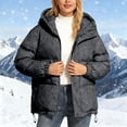 thumbnail image 2 of Parkas pour Femmes, Couleur Unie Décontractée avec Fermeture Éclair, Col Montant, Double Poche, Capuche, Manches Longues, Col pour Femmes, 2 of 9