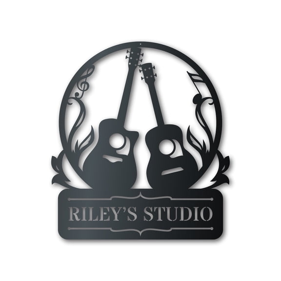 Custom Metal Acoustic Guitar Duo Wall Art 30