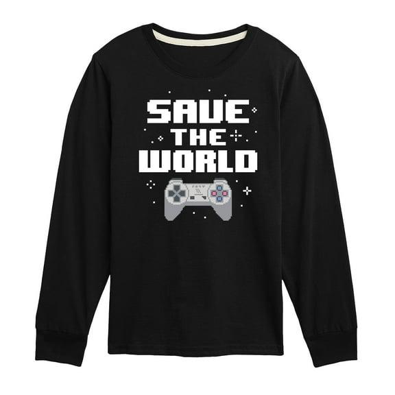 Instant Message - Gamer - Save The World - Toddler & Youth Long Sleeve Graphic T-Shirt