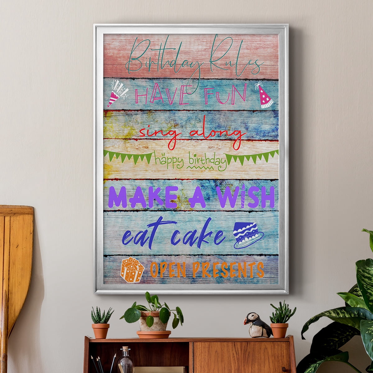 Birthday Rules Premium Framed Print - Ready to Hang