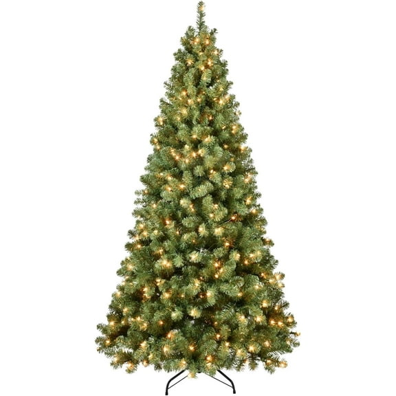 7FT Prelit Christmas Tree Premium Artificial Christmas Tree with 400 Lights and 1074 Branch Tips