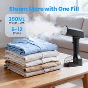 Steamer for Clothes, 1500W Portable Handheld Garment Steamer with Powerful Steam, 15s Fast Heat-up & 3 Steam Settings, 350ml Removable Tank, Black