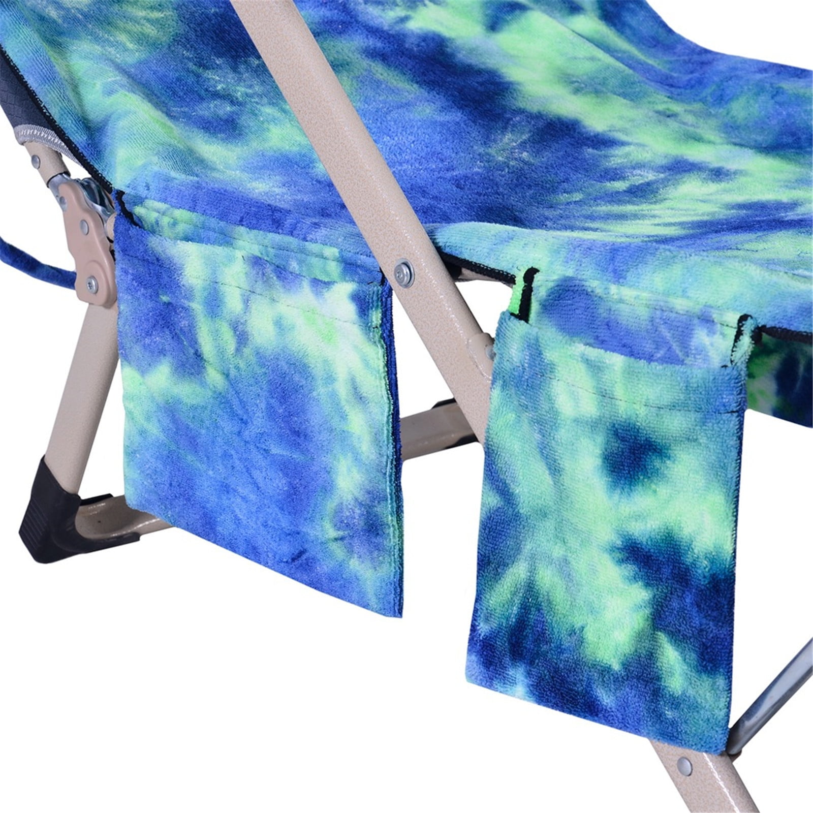 FastXmas Beach Chair Towel, Microfiber Colorful Tie Dye Lounge Chair Cover with 3 Side Pockets, Quick Dry Chaise Lounge Cover Soft Thick Oversized Pool Towel for Outdoor Sunbathing Furniture(29"x82")