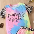 thumbnail image 5 of Baby Girl Clothes Toddler Summer Two Piece Outfit Little Girls' Leopard Print Tie Dye Two Piece Set Short Sleeve Outfit with Letter Details Cute Outfits 2Pcs for 2-3 Years, 5 of 6