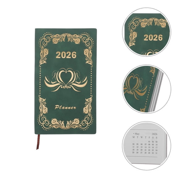 Luxshiny Time Management Notebook 2026 Green Compact Planner for Daily Productivity