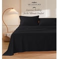 thumbnail image 5 of 100% Pima Cotton California-King Size 4-PCs Sheet Set (Stripe, Black) Fits 10-12" Deep Pocket, 600 Series Sateen Weave, 5 of 5