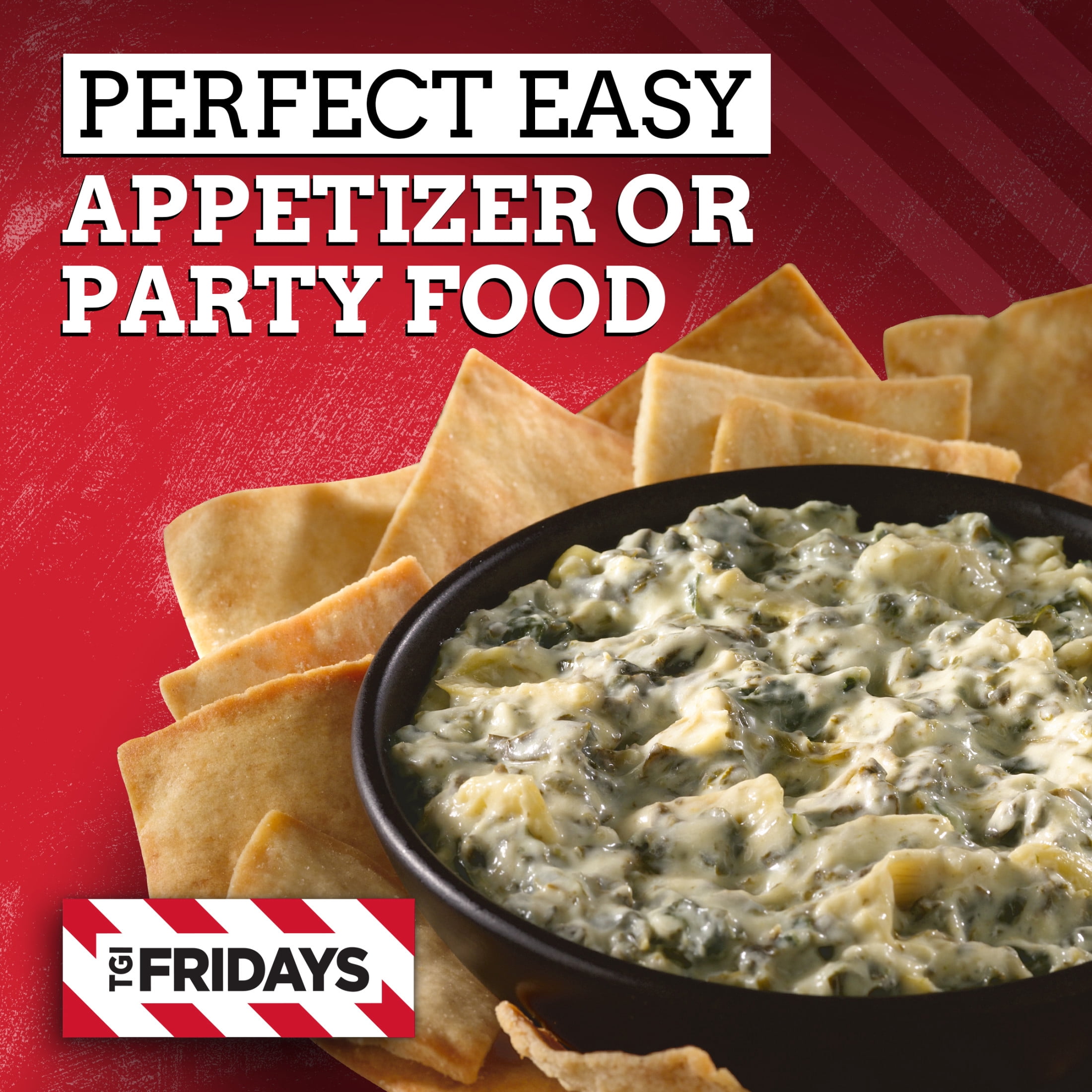 TGI Fridays Spinach & Artichoke Cheese Dip Frozen Snack, 1 Box, for Restaurant-Style Snacking and Hosting, 8 oz