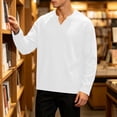 thumbnail image 4 of KyCheLot Mens Long Sleeve Shirt V Neck Textured Tops Oversized Casual Athletic Fashion Streetwear Pullover, 4 of 8