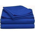 thumbnail image 2 of 600 Threat Count 100 % Egyptian Cotton 4-Pcs Sheets for Cot Bunk Bed-Perfect for Narrow Twin/Cot Size/Rv Bunk/Guest Bed Replacement Deep 10-Inch Color Royal Blue Solid Cot Size Sheets- 30" X 80", 2 of 5