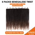 thumbnail image 6 of MORICA Senegalese Twist Crochet Hair 8 Packs 14 Inch Small Crochet Hair for Braiding, Crochet Braids Hair For Black Women, Crochet Twist Hair Braiding Hot Water Setting(14 Inch,1B/30), 6 of 6
