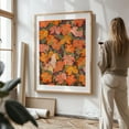 thumbnail image 2 of Cat and Hibiscus - Illustration Floral Cat Pattern Tropical Botanical Whimsical Oak Framed Wall Art Print 12 x 16 inches, 2 of 15