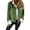 Green XXL, variant on Winter Women Jacket Round Neck Thick Fleece Open Stitch Short Type Cardigan Long Sleeves Short Type Warm Windproof Heat Retention Outdoor Coat