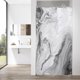 thumbnail image 1 of Cortina de ducha pequeña de mármol gris de 91 x 183 cm, juego de cortina de ducha estrecha de tamaño medio con diseño abstracto degradado, cortinas de ducha de tela modernas de 91 cm para una, 1 of 6