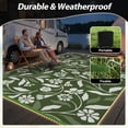 thumbnail image 4 of SIXHOME Outdoor Rug with LED Strip Lights 8'x10' Waterproof Patio Rug Reversible Indoor Outdoor Rug Lightweight Plastic Straw Rug for RV Camping Deck Balcony Boho Porch Decor Green, 4 of 8