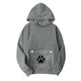 thumbnail image 6 of Women's Trendy Hoodies Pet Pouch Sweatshirt Pullover Long Sleeve Casual Loose Hooded Tops Gift for Dog Cat Lovers (2XL, Dark Gray), 6 of 7