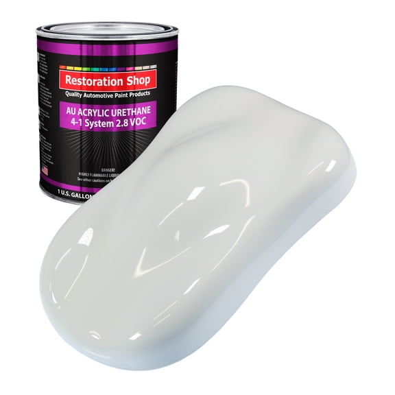 Restoration Shop Corvette White Acrylic Urethane Auto Paint - Gallon Paint Color Only, Single Stage High Gloss