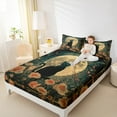 thumbnail image 4 of jejeloiu Black Cat Kitten Bed Sheets,Wild Plant Flower King Sheets,Bohemain Sun Moon Sheet Set,Lightweight Room Decor,4-Piece, 4 of 7