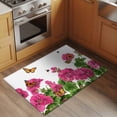 thumbnail image 2 of 2x3 Ft Entryway Area Rug, Pink Spring Floral Kitchen Rug Runner Washable Floor Mat, Butterfly Farmhouse Non Slip Indoor Door Mat Throw Carpet for Bathroom Living Room Bedroom, 2 of 8