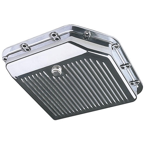 Trans Dapt Auto Trans Oil Pan 8896 Aluminum Transmission Pan; TH350; Stock Capacity; Polished; With Drain Plug