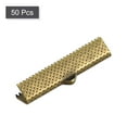 thumbnail image 3 of Uxcell Ribbon Crimp Clamp Ends, 30mm Bookmark Pinch Cord End Clasps for DIY Bronze Tone 50Pack, 3 of 7