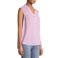 thumbnail image 3 of Time and Tru Women's Sleeveless Henley Popover Top, 3 of 6