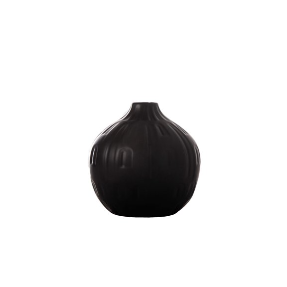 Urban Trends Collection 6" Ceramic Round Bellied Vase with Narrow Mouth and Engraved Abstract Design
