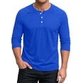 thumbnail image 2 of Mens 3/4 Sleeve Henley Shirts 3-Button Moisture Wicking Tee Solid Color Soft Basic Casual Tshirt, 2 of 7
