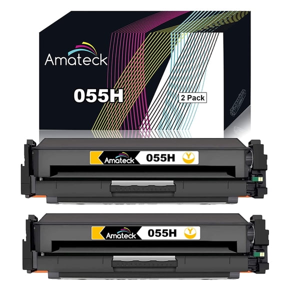 Amateck Compatible High Yield Toner Cartridge Replacement for 055H 3017C001 Yellow 2 Pack for ImageClass LBP664Cdw, ImageClass MF741Cdw, ImageClass MF743Cdw, ImageClass MF745Cdw, ImageClass MF746Cdw