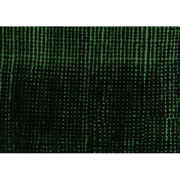 Ahgly Company Indoor Rectangle Abstract Emerald Green Modern Area Rugs, 2' x 5'