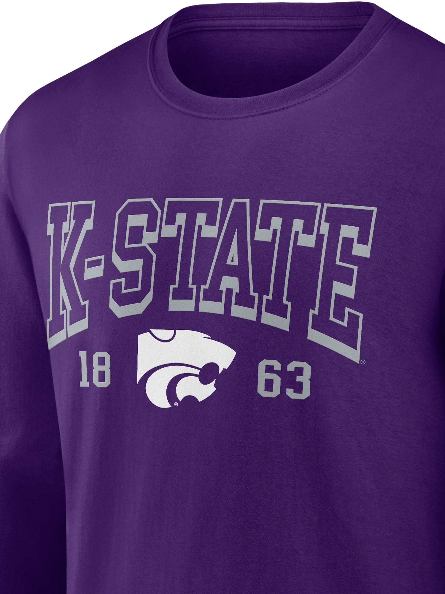 NCAA Kansas State Wildcats Men's Cotton Purple Long Sleeve T-Shirt