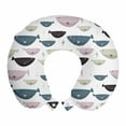 thumbnail image 1 of Underwater Travel Pillow Neck Rest, Funny Shapes of Fish with Wavy Stripes, Memory Foam Traveling Accessory Airplane and Car, 12", White Multicolor, by Ambesonne, 1 of 2