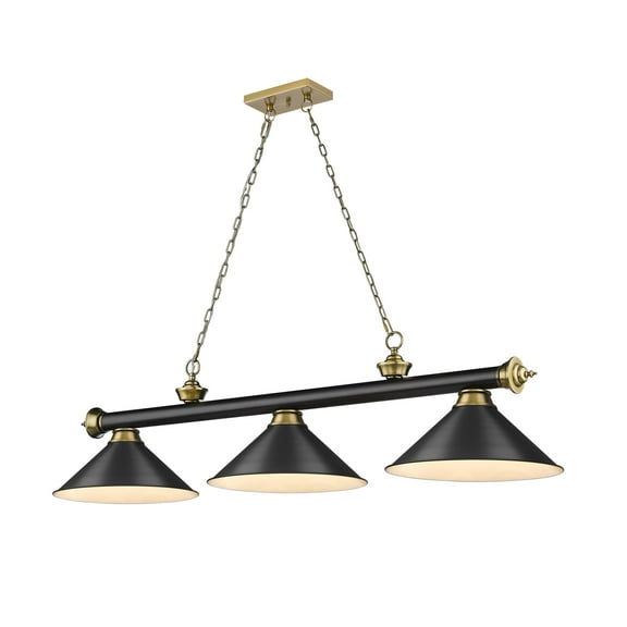 Z Lite 2306-3MB-RB-MB15 3 x 60W Cordon Medium Dimmable Billiard Light, Matte Black