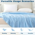 thumbnail image 5 of Cooling Comforter Twin Size, Double-Sided Cold Tech Fabric Quilted Bed Comforters Cooling Blanket for Hot Sleepers, Breathable Lightweight Summer Bedding, All-Season Ice Blanket, Blue, 5 of 16