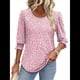 thumbnail image 2 of Blusas para Mujer, Elegantes, Informales, de 3/4 y Puños Fruncidos. Puntos Rosados XL, 2 of 9