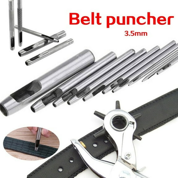 Fairnull 1Pc 3.5mm Steel Hollow Leather Belt Round Hole Puncher DIY Punch Drilling Tool