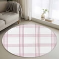 thumbnail image 2 of Red Buffalo Plaid Round Rug 3ft Washable Circle Entryway Rugs Non Slip Farmhouse Checkered Watercolor Area Rug Indoor Floor Carpet for Bedroom Kitchen Living Room Home Office Dining Room Nursery, 2 of 9