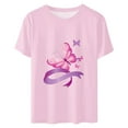 thumbnail image 4 of CFLVAEK Breast Cancer Awareness T Shirts for Women Loose Fitted Short Sleeve Tshirt Casual Round Neck Tops Pink Ribbon Graphic Tees for Breast Cancer Fighter Gifts M, 4 of 4