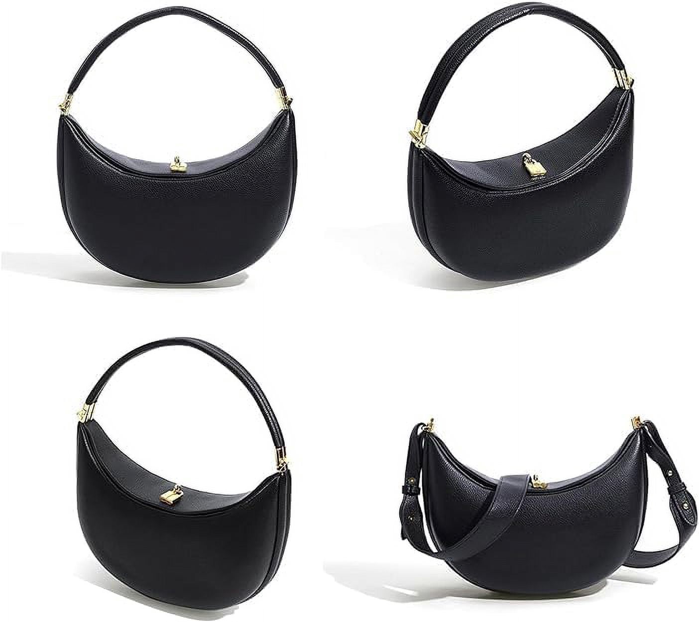 PU Leather Crescent Bag Crossbody Purses for Women Luna Bag 4 In 1 Cute Shoulder Bag Half Moon Bag Hobo Clutch Purse