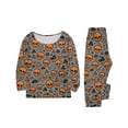 thumbnail image 4 of Matching Family Halloween Pajamas Set Spooky Halloween Printed Design Premium Long Sleeve Top and Pants for Women and Men Lounging Holiday Party Nightwear Lounge PJs Set Halloween Gifts, 4 of 4