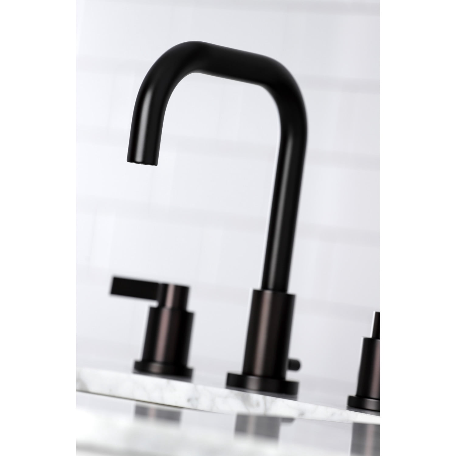 Kingston Brass FSC8935NDL NuvoFusion Widespread Deck Mount Bathroom Faucet with Brass Pop-up, Oil Rubbed Bronze